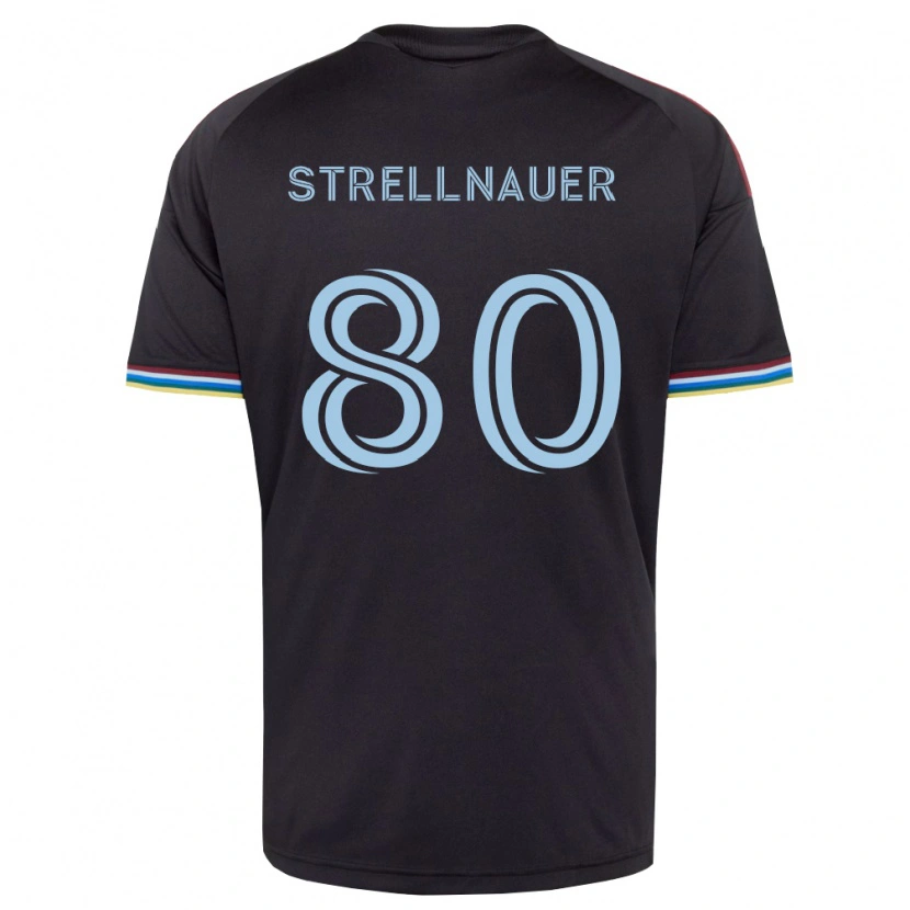 Danxen Criança Camisola Noah Strellnauer #80 Preto Azul Celeste Principal 2026/27 Camisa