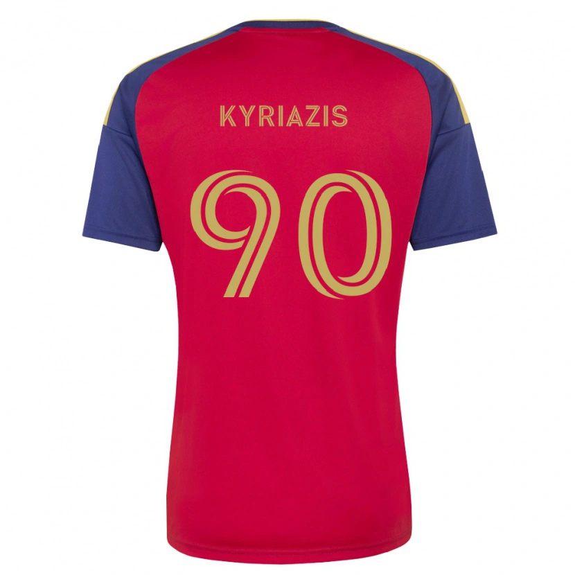 Danxen Criança Camisola Konstantinos Kyriazis #90 Azul Real Marrom Vermelho Principal 2026/27 Camisa