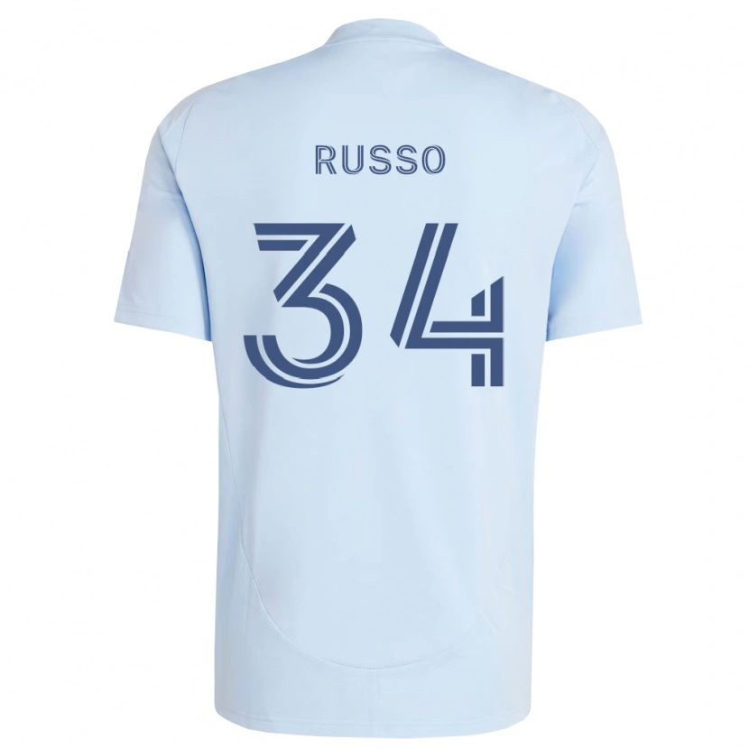 Danxen Criança Camisola Daniel Russo #34 Azul Claro Cinza Claro Principal 2026/27 Camisa