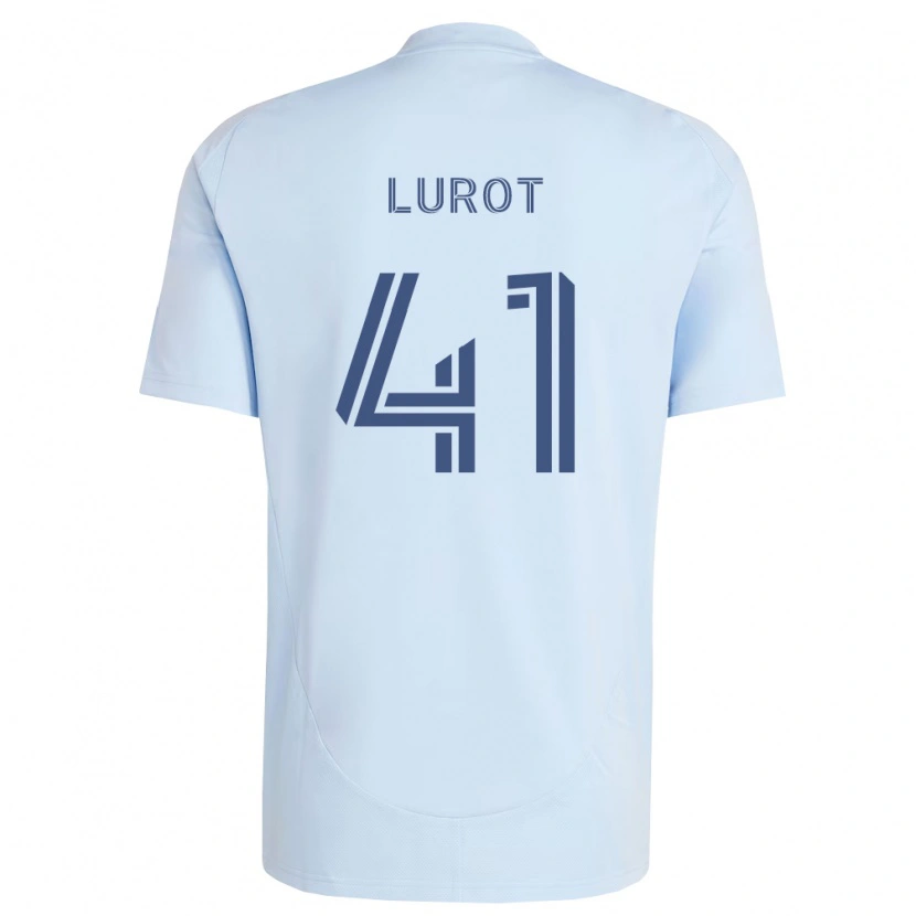 Danxen Criança Camisola Pierre Lurot #41 Azul Claro Cinza Claro Principal 2026/27 Camisa