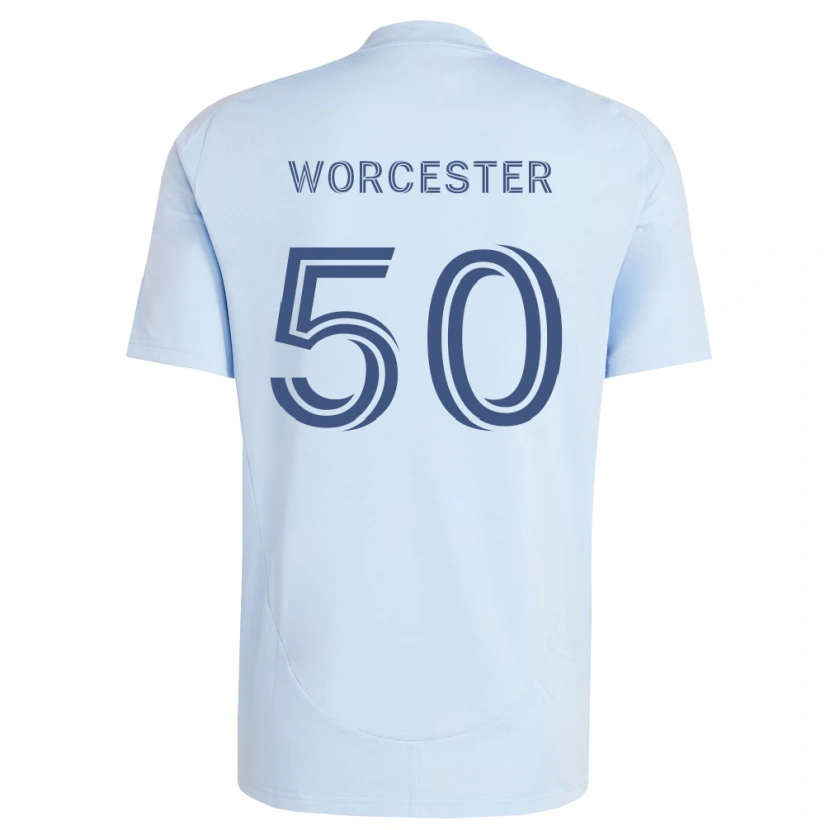 Danxen Criança Camisola Sam Worcester #50 Azul Claro Cinza Claro Principal 2026/27 Camisa