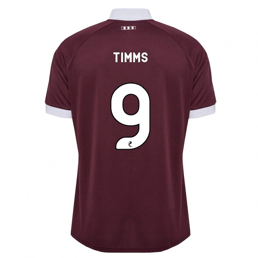Danxen Criança Camisola Georgia Timms #9 Branco Borgonha Principal 2026/27 Camisa