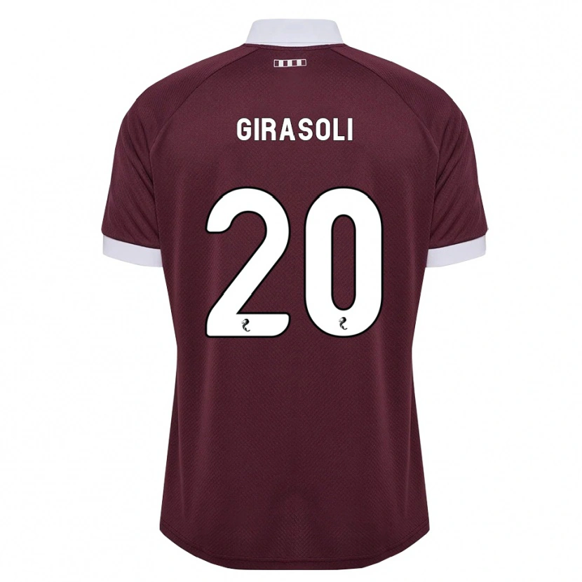 Danxen Criança Camisola Carly Girasoli #20 Branco Borgonha Principal 2026/27 Camisa