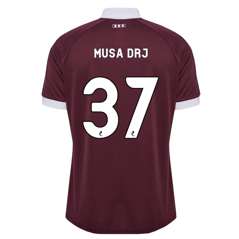 Danxen Criança Camisola Musa Drammeh #37 Branco Borgonha Principal 2026/27 Camisa
