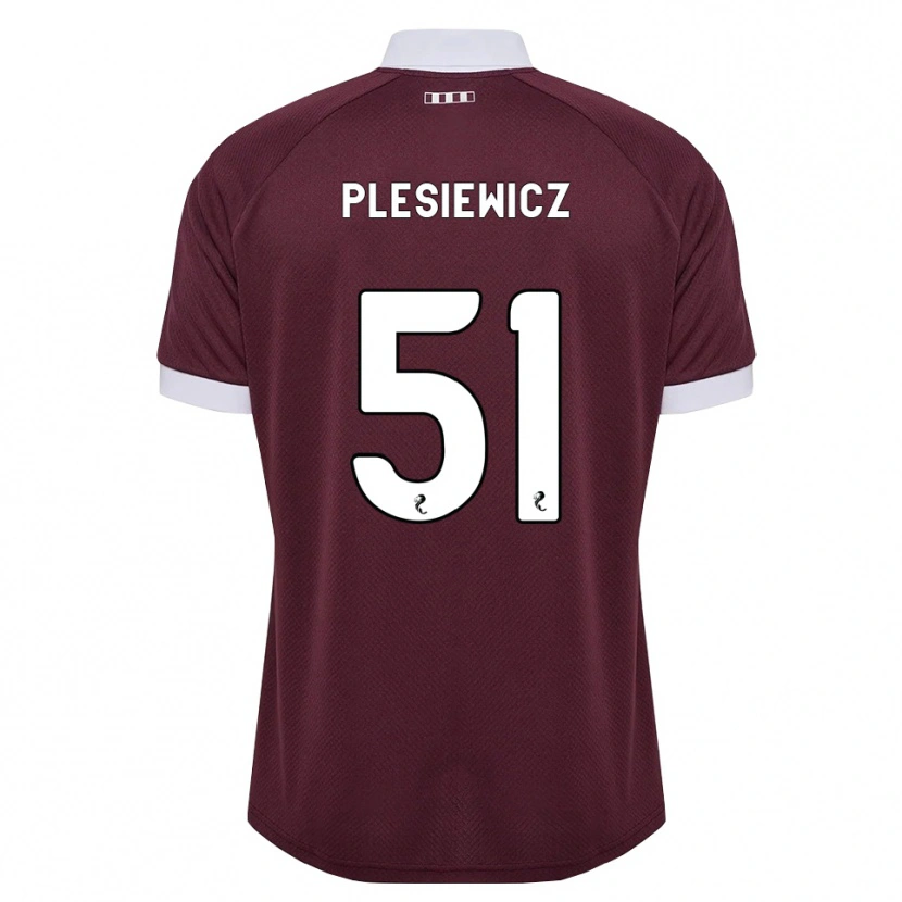 Danxen Criança Camisola Szymon Plesiewicz #51 Branco Borgonha Principal 2026/27 Camisa