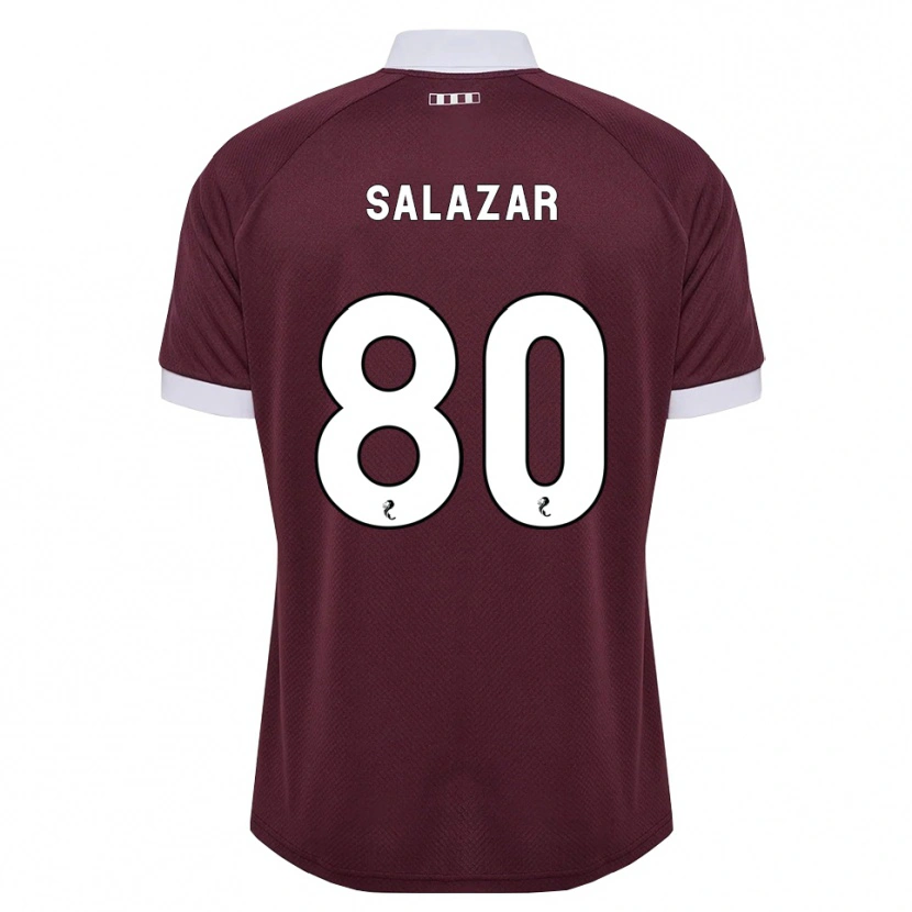 Danxen Criança Camisola Andrés Salazar #80 Branco Borgonha Principal 2026/27 Camisa