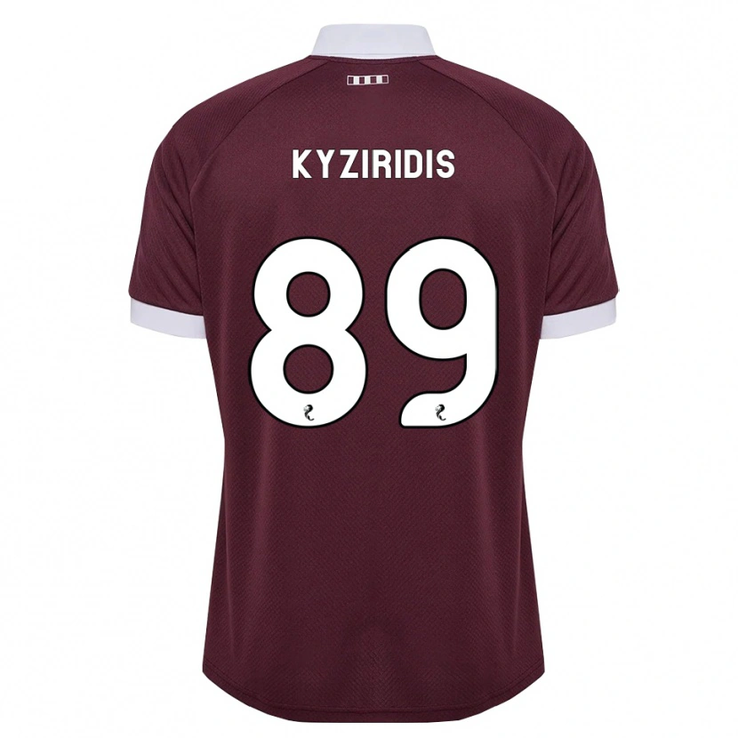 Danxen Criança Camisola Alexandros Kyziridis #89 Branco Borgonha Principal 2026/27 Camisa