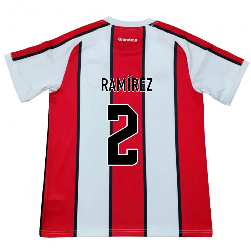 Danxen Criança Camisola Tobías Ramírez #2 Branco Vermelho Preto Alternativa 2026/27 Camisa
