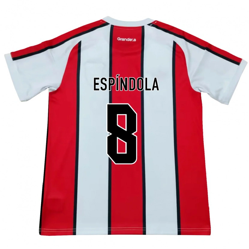 Danxen Criança Camisola Santiago Espíndola #8 Branco Vermelho Preto Alternativa 2026/27 Camisa
