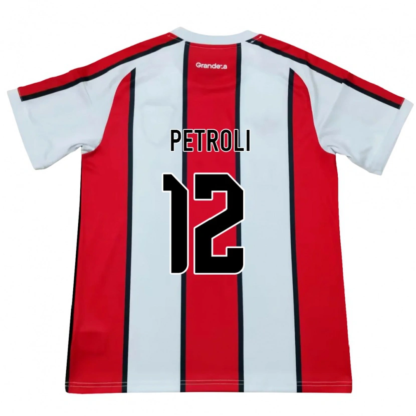 Danxen Criança Camisola Franco Petroli #12 Branco Vermelho Preto Alternativa 2026/27 Camisa