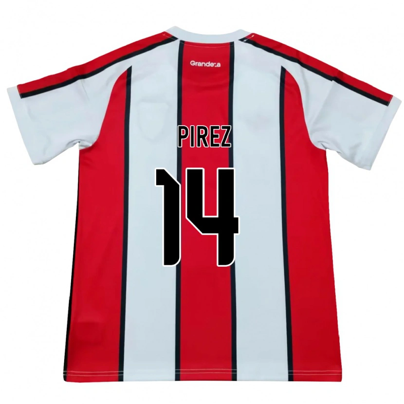 Danxen Criança Camisola Leandro González Pírez #14 Branco Vermelho Preto Alternativa 2026/27 Camisa