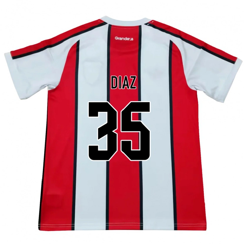 Danxen Criança Camisola Leonardo Diaz #35 Branco Vermelho Preto Alternativa 2026/27 Camisa