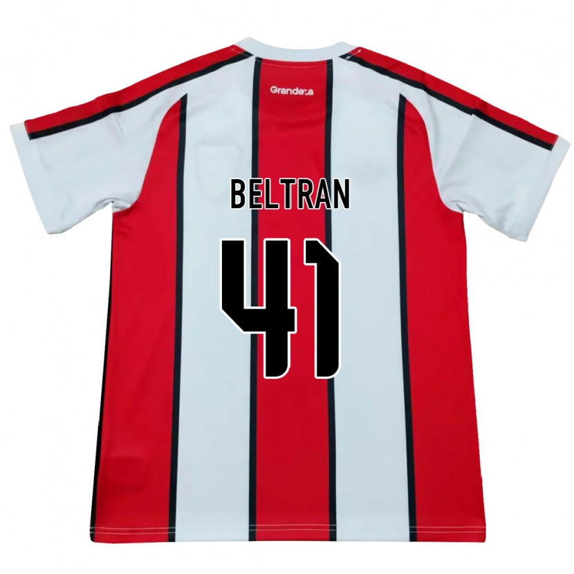 Danxen Criança Camisola Santiago Beltrán #41 Branco Vermelho Preto Alternativa 2026/27 Camisa