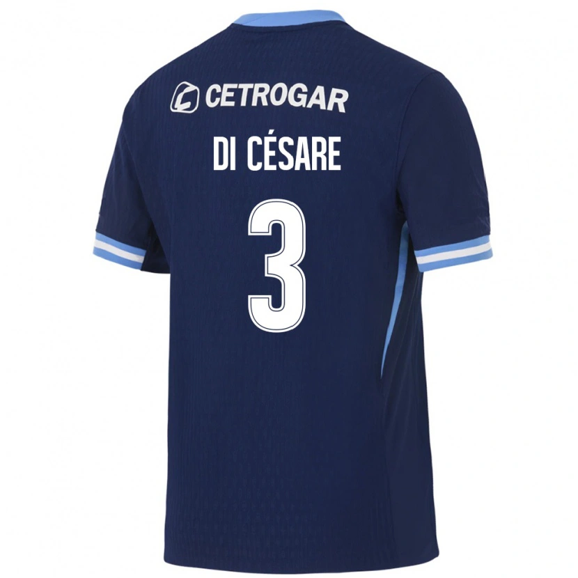 Danxen Criança Camisola Marco Di Césare #3 Azul Real Azul Claro Branco Alternativa 2026/27 Camisa