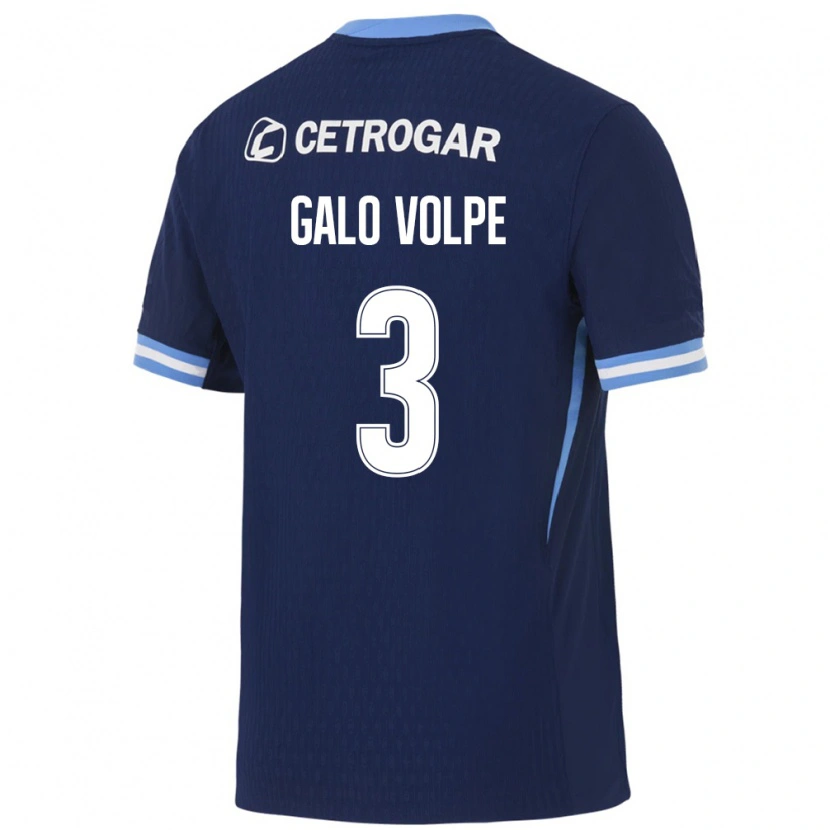 Danxen Criança Camisola Galo Volpe #3 Azul Real Azul Claro Branco Alternativa 2026/27 Camisa