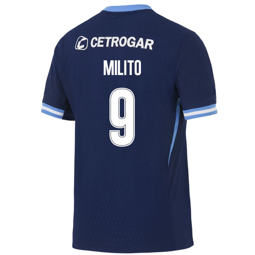 Danxen Criança Camisola Leandro Milito #9 Azul Real Azul Claro Branco Alternativa 2026/27 Camisa