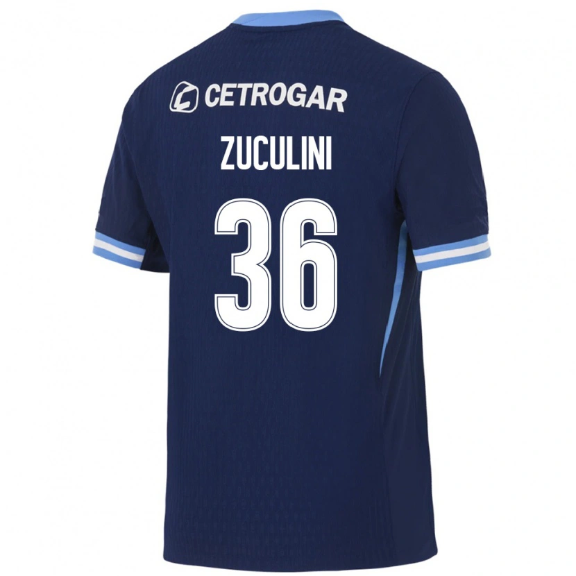 Danxen Criança Camisola Bruno Zuculini #36 Azul Real Azul Claro Branco Alternativa 2026/27 Camisa