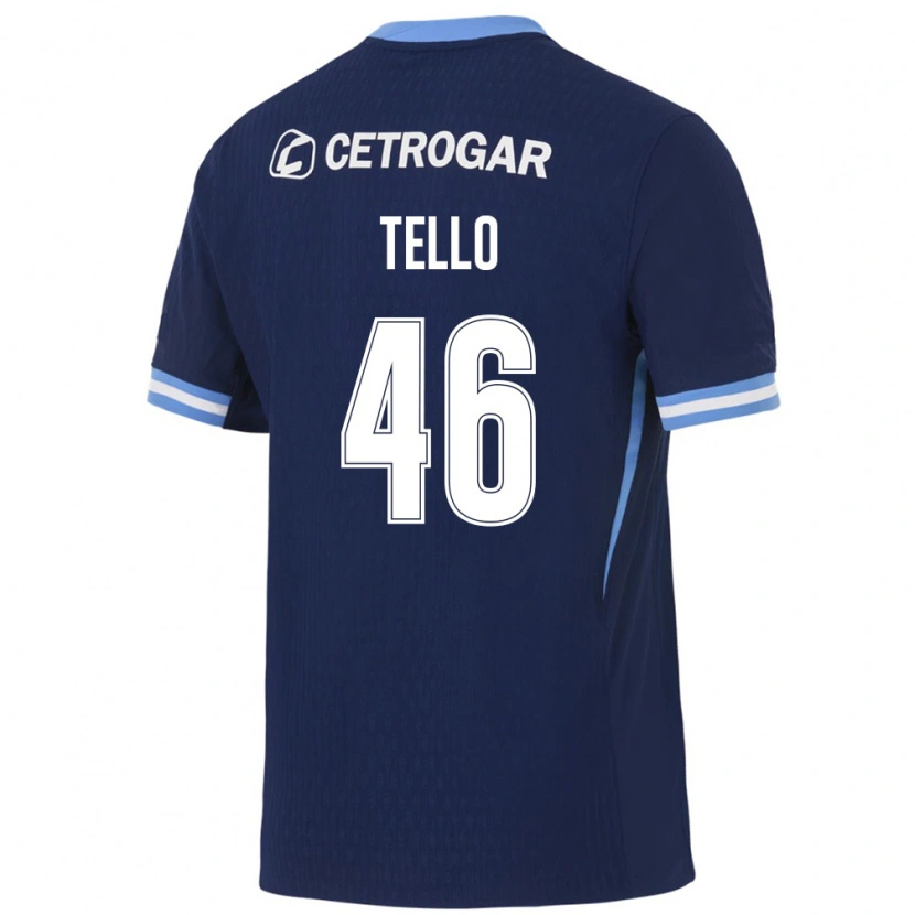 Danxen Criança Camisola Alejandro Tello #46 Azul Real Azul Claro Branco Alternativa 2026/27 Camisa