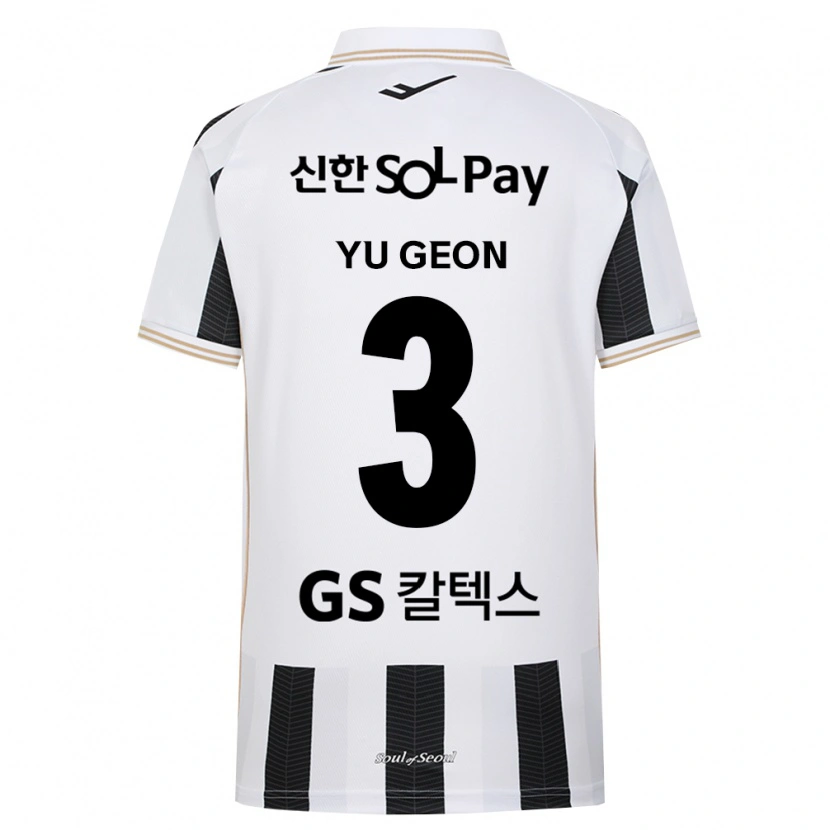 Danxen Criança Camisola Yu-Geon Kim #3 Branco Preto Alternativa 2026/27 Camisa