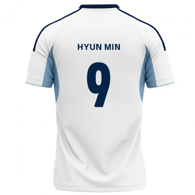 Danxen Criança Camisola Hyun-Min Oh #9 Azul Real Branco Alternativa 2026/27 Camisa