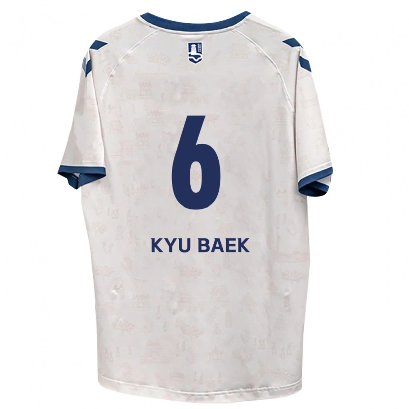 Danxen Criança Camisola Kyu-Baek Choi #6 Azul Real Branco Alternativa 2026/27 Camisa