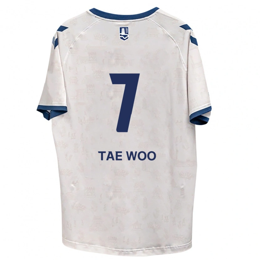 Danxen Criança Camisola Tae-Woo Kim #7 Azul Real Branco Alternativa 2026/27 Camisa