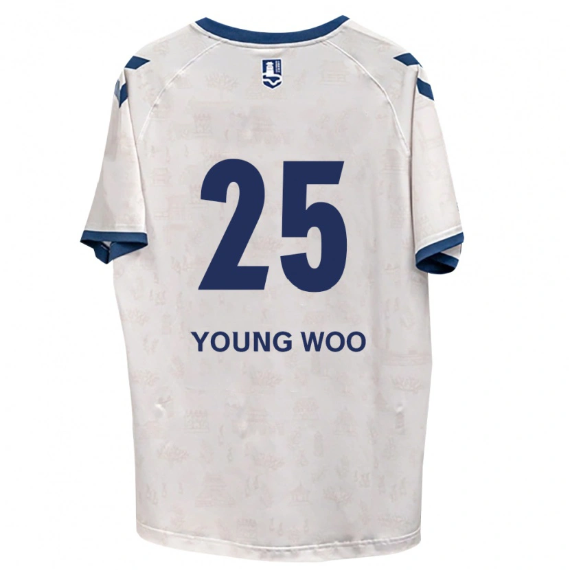 Danxen Criança Camisola Young-Woo Jang #25 Azul Real Branco Alternativa 2026/27 Camisa