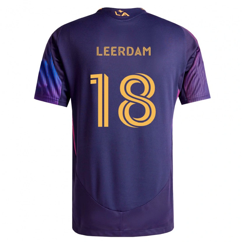Danxen Criança Camisola Kelvin Leerdam #18 Roxo Escuro Amarelo Alternativa 2026/27 Camisa