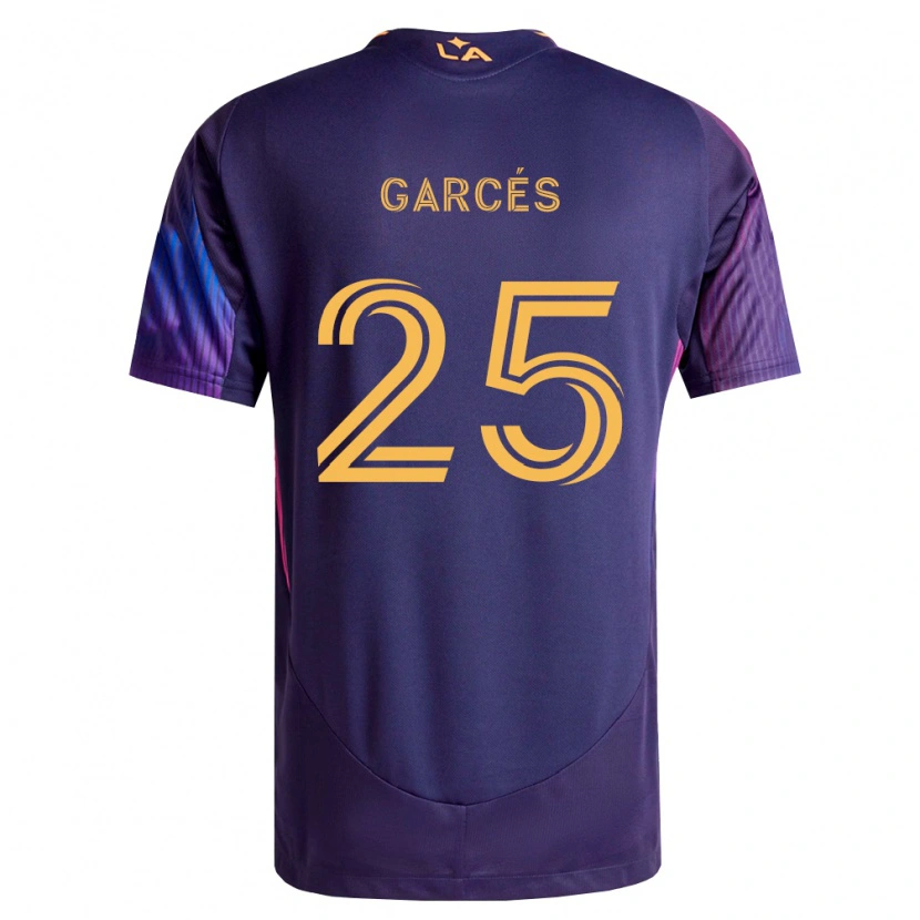 Danxen Criança Camisola Carlos Garcés #25 Roxo Escuro Amarelo Alternativa 2026/27 Camisa