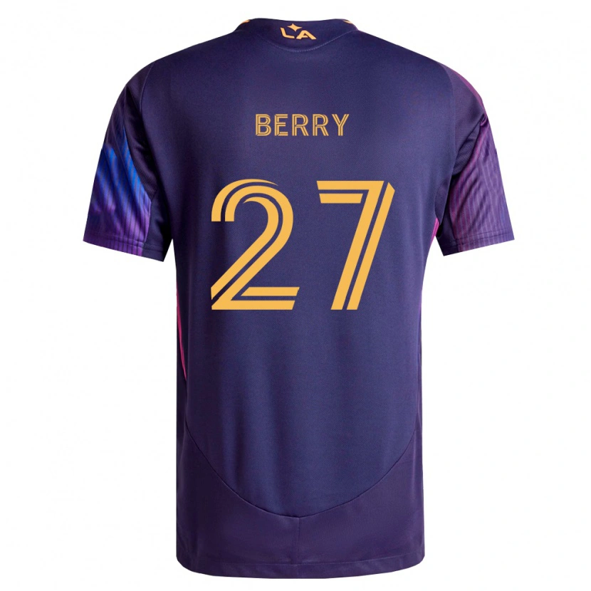 Danxen Criança Camisola Miguel Berry #27 Roxo Escuro Amarelo Alternativa 2026/27 Camisa