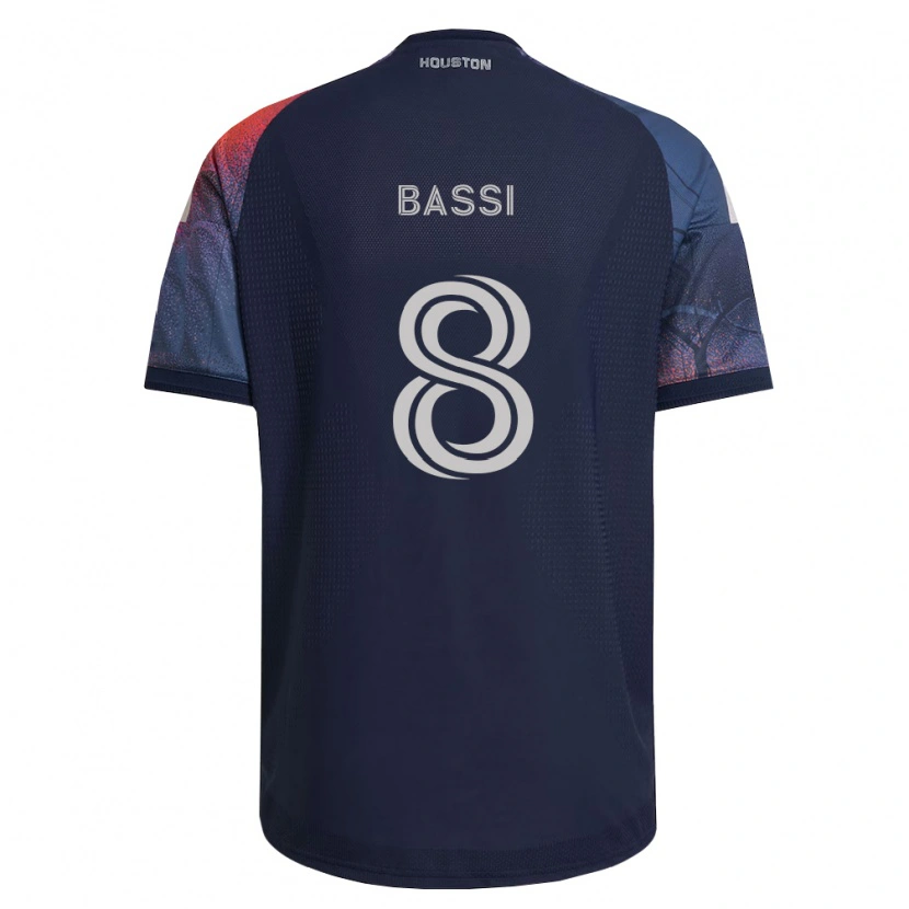 Danxen Criança Camisola Amine Bassi #8 Azul Profundo Branco Laranja Alternativa 2026/27 Camisa