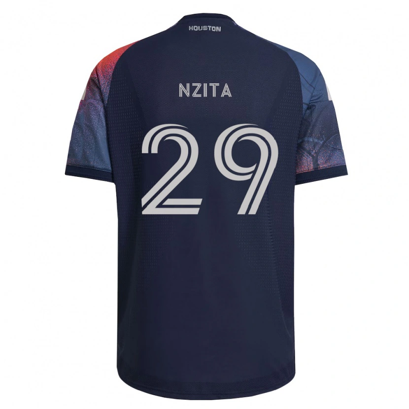 Danxen Criança Camisola Sebastiao Nzita #29 Azul Profundo Branco Laranja Alternativa 2026/27 Camisa