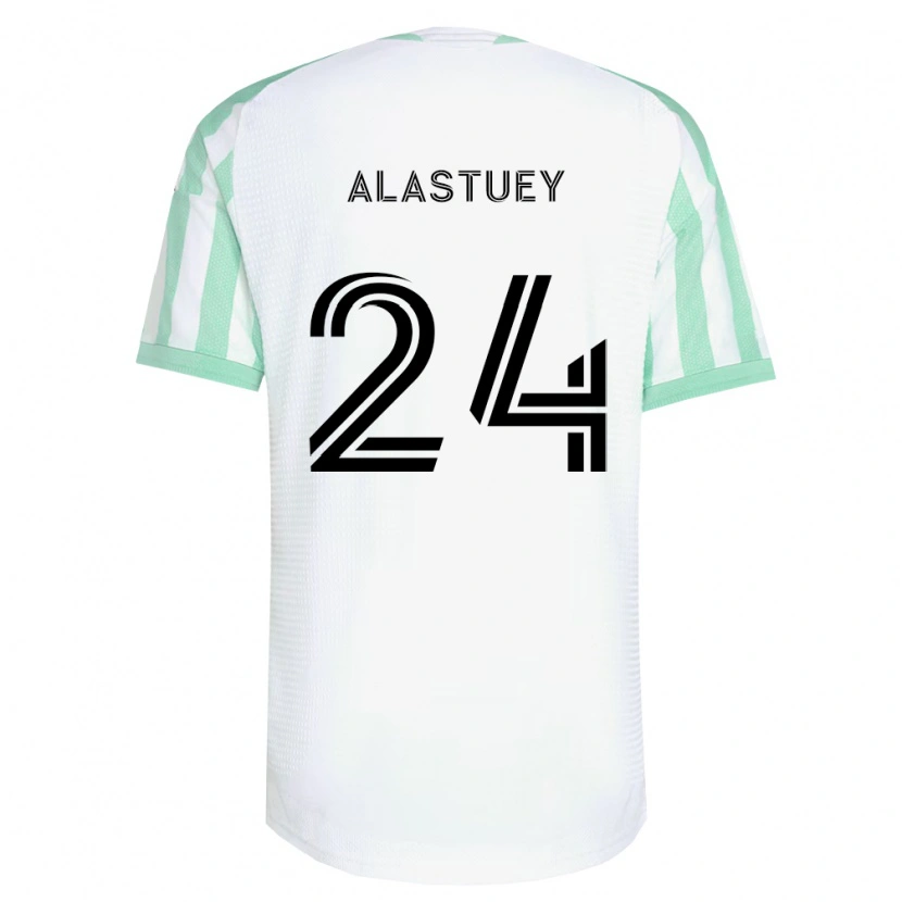 Danxen Criança Camisola Jorge Alastuey #24 Verde Claro Branco Preto Alternativa 2026/27 Camisa