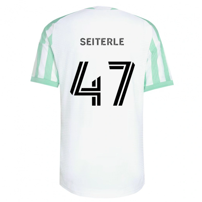 Danxen Criança Camisola Sebastian Seiterle #47 Verde Claro Branco Preto Alternativa 2026/27 Camisa