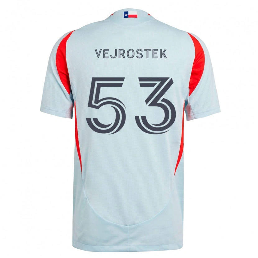 Danxen Criança Camisola Liam Vejrostek #53 Cinza Escuro Branco Vermelho Alternativa 2026/27 Camisa