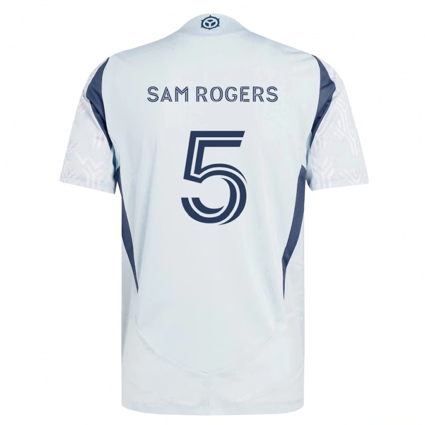 Danxen Criança Camisola Sam Rogers #5 Azul Branco Cinza Alternativa 2026/27 Camisa