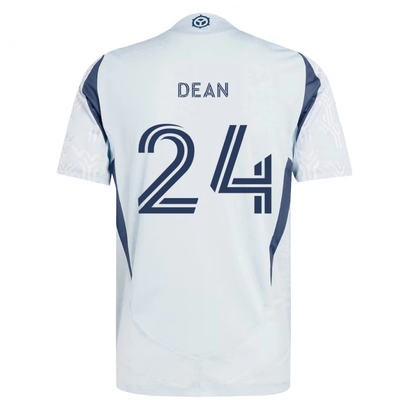 Danxen Criança Camisola Jonathan Dean #24 Azul Branco Cinza Alternativa 2026/27 Camisa