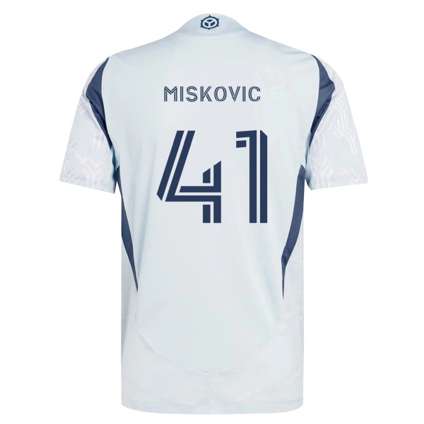 Danxen Criança Camisola Mihajlo Miskovic #41 Azul Branco Cinza Alternativa 2026/27 Camisa