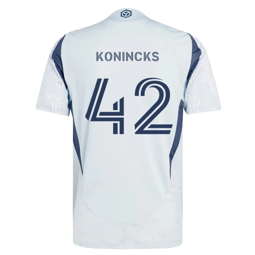 Danxen Criança Camisola Diego Konincks #42 Azul Branco Cinza Alternativa 2026/27 Camisa
