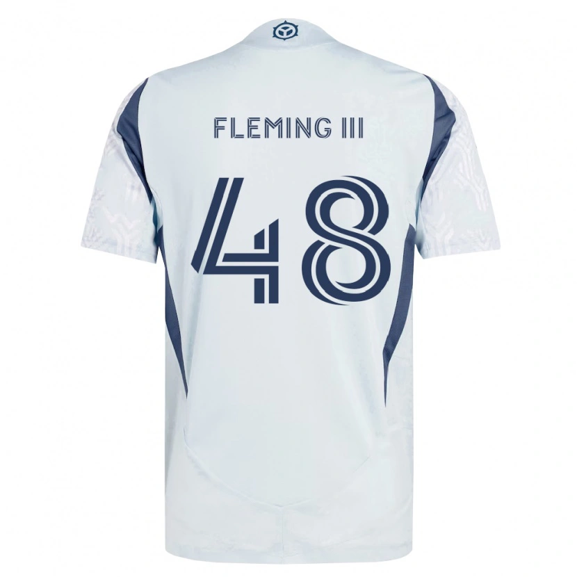 Danxen Criança Camisola Richard Fleming Iii #48 Azul Branco Cinza Alternativa 2026/27 Camisa