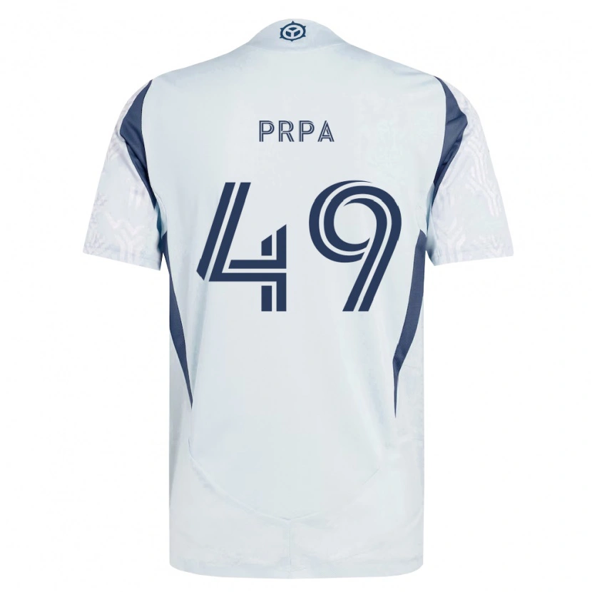 Danxen Criança Camisola Luka Prpa #49 Azul Branco Cinza Alternativa 2026/27 Camisa
