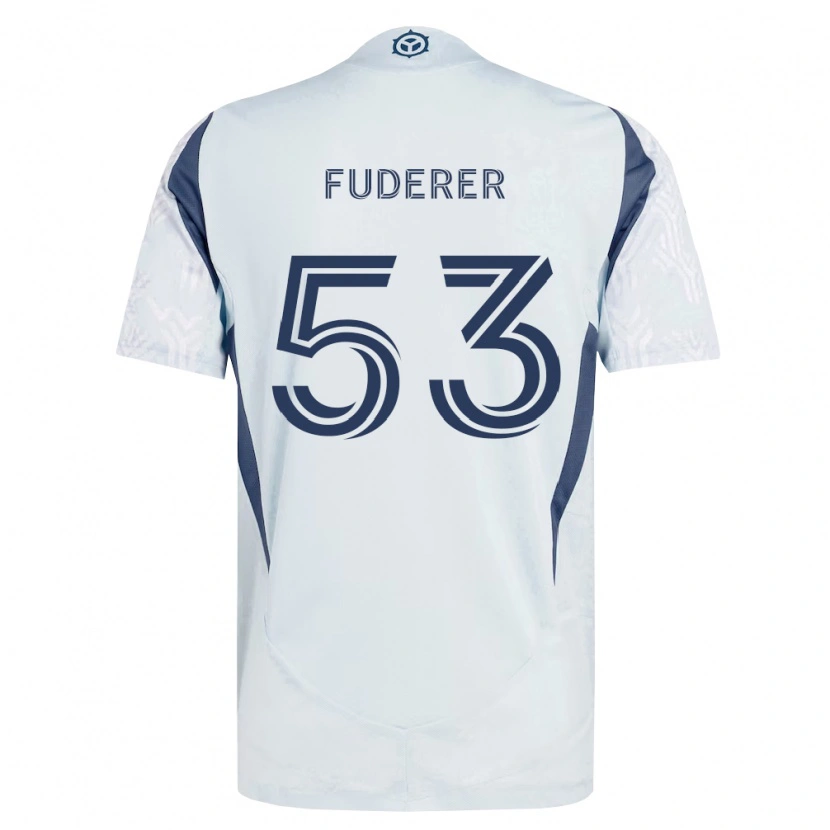 Danxen Criança Camisola Jake Fuderer #53 Azul Branco Cinza Alternativa 2026/27 Camisa