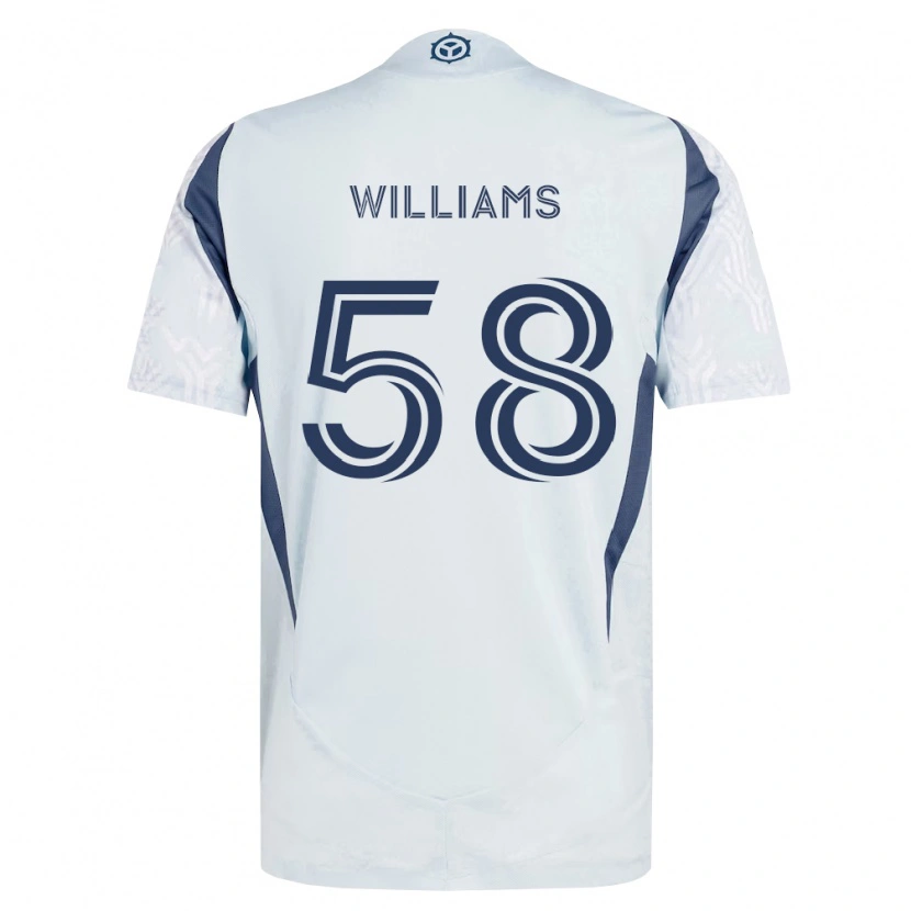 Danxen Criança Camisola Brody Williams #58 Azul Branco Cinza Alternativa 2026/27 Camisa