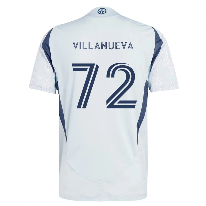 Danxen Criança Camisola Damyan Villanueva #72 Azul Branco Cinza Alternativa 2026/27 Camisa