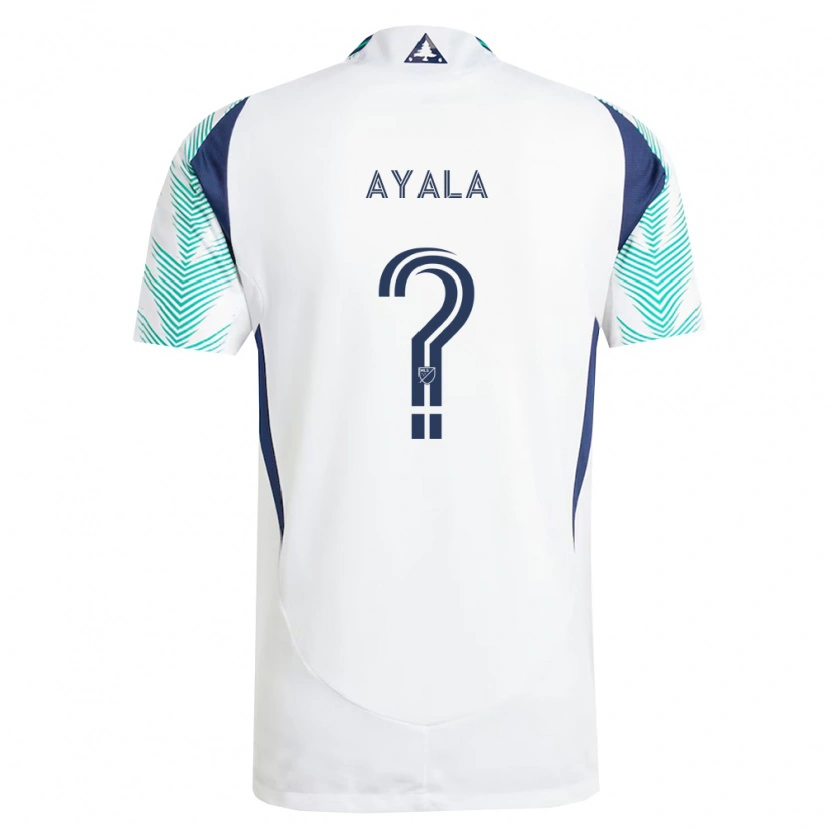 Danxen Criança Camisola Jordi Ayala #0 Branco Azul Marinho Verde Claro Alternativa 2026/27 Camisa