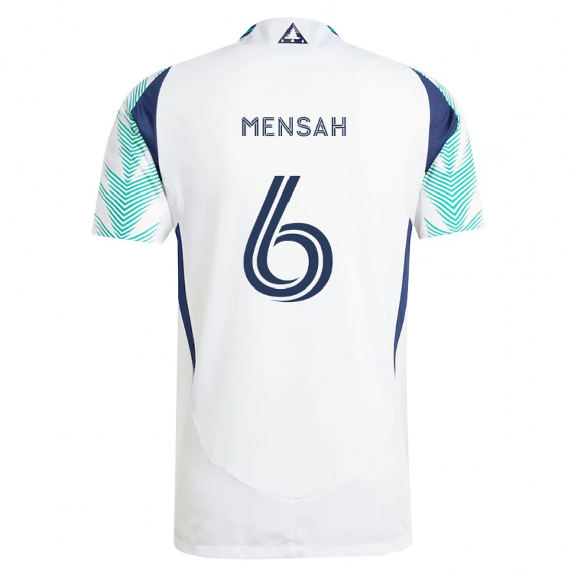 Danxen Criança Camisola Jonathan Mensah #6 Branco Azul Marinho Verde Claro Alternativa 2026/27 Camisa