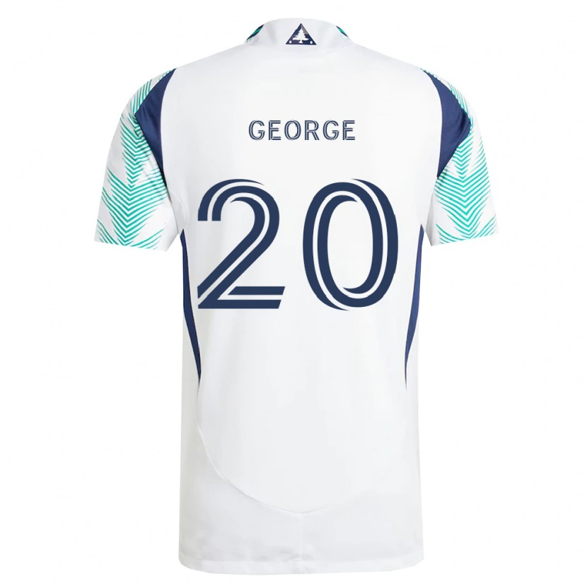 Danxen Criança Camisola Sharod George #20 Branco Azul Marinho Verde Claro Alternativa 2026/27 Camisa