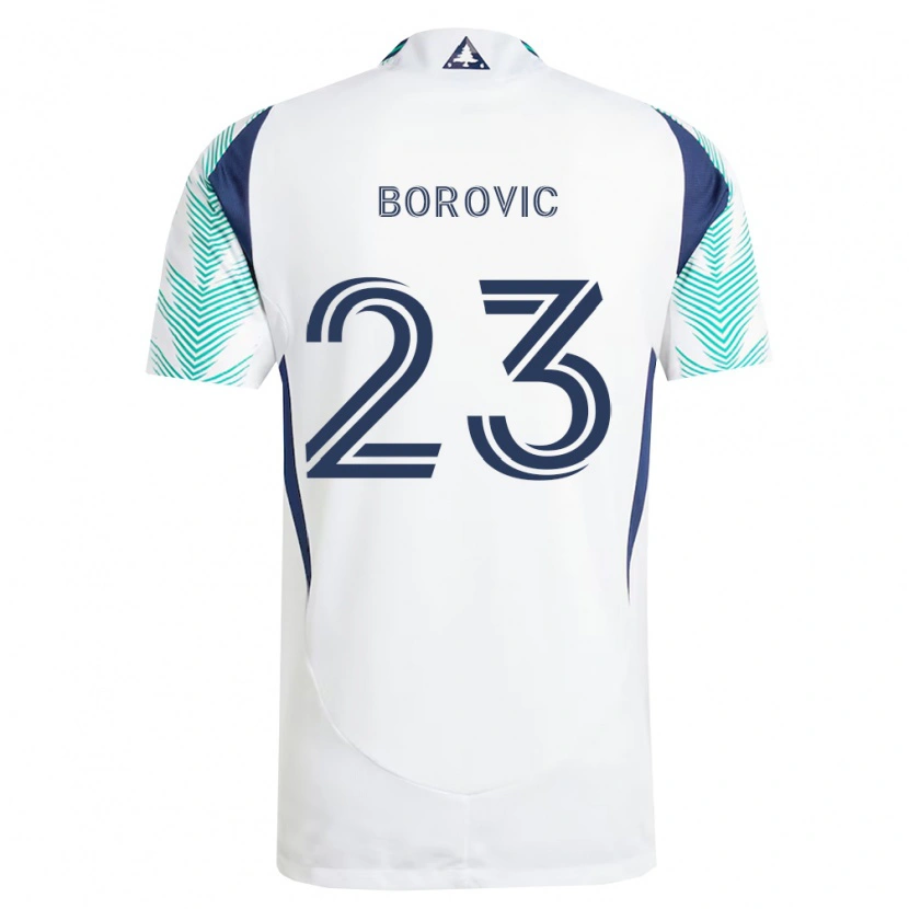 Danxen Criança Camisola Luka Borovic #23 Branco Azul Marinho Verde Claro Alternativa 2026/27 Camisa