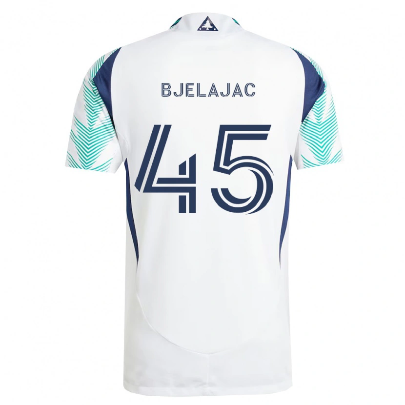 Danxen Criança Camisola Andrej Bjelajac #45 Branco Azul Marinho Verde Claro Alternativa 2026/27 Camisa