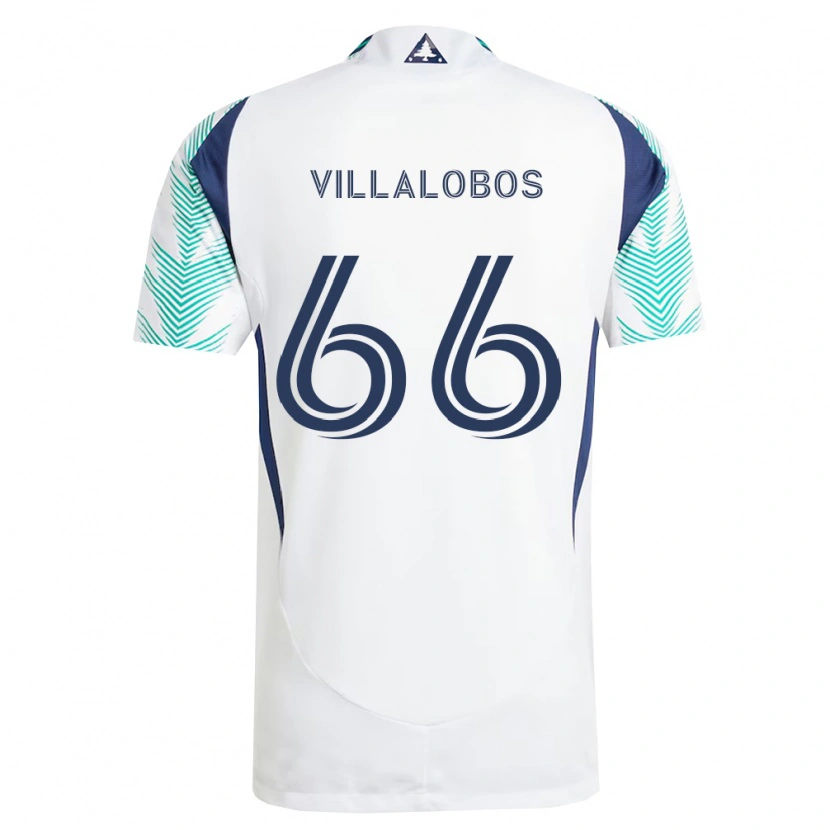 Danxen Criança Camisola Ivan Villalobos #66 Branco Azul Marinho Verde Claro Alternativa 2026/27 Camisa